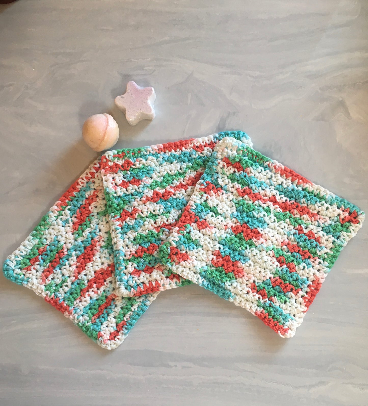 Handmade Crocheted Cotton Washcloths