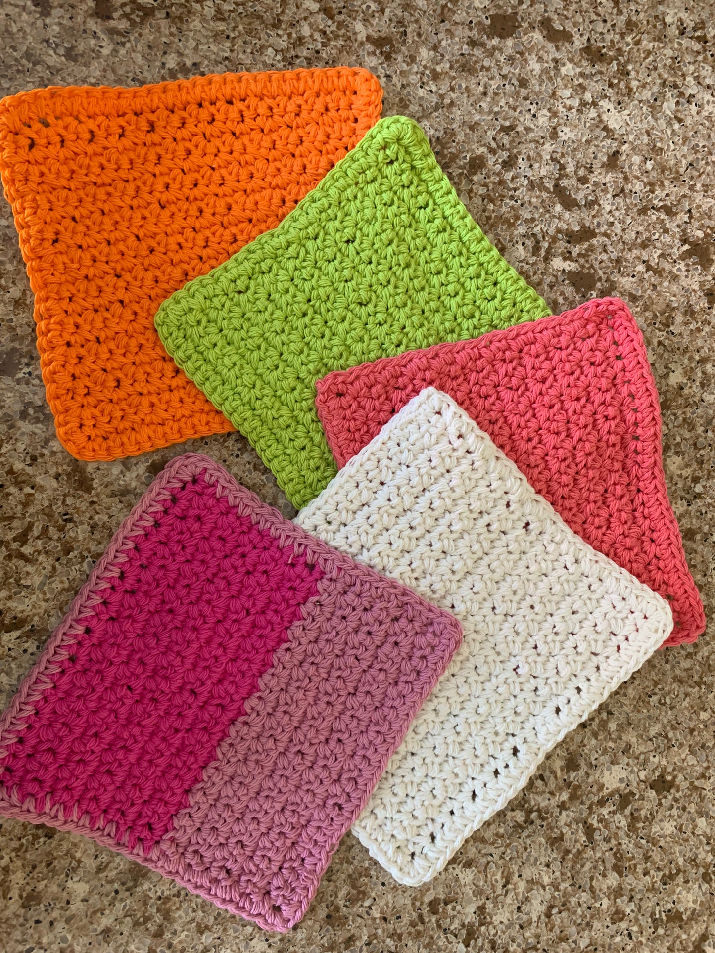 Handmade Crocheted Cotton Washcloths