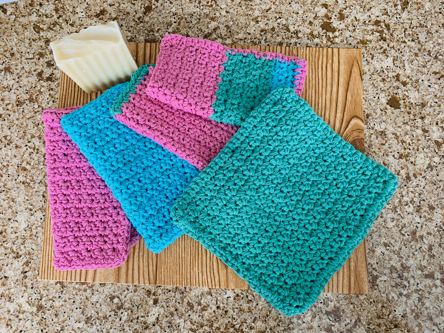 Handmade Crocheted Cotton Washcloths